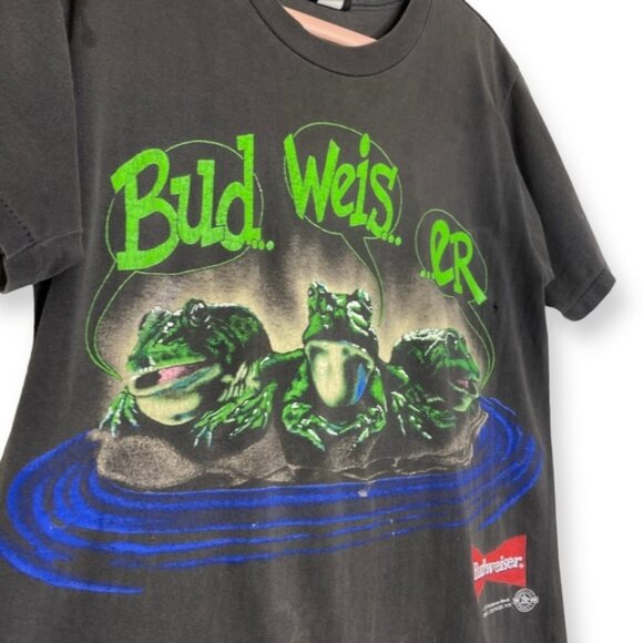 Vintage 90s Budweiser frogs Your Pad or Mine beer tee Changes single stitch M - Picture 7 of 14
